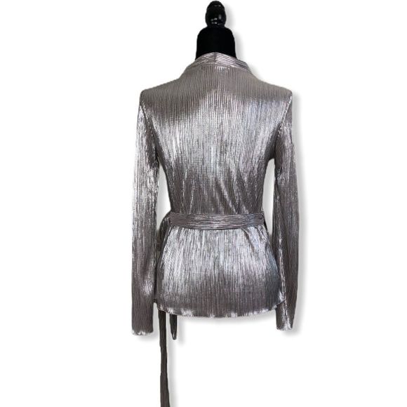 Do+Be Silver Ribbed Wrap Belted Cardigan Tie Top - Picture 10 of 13